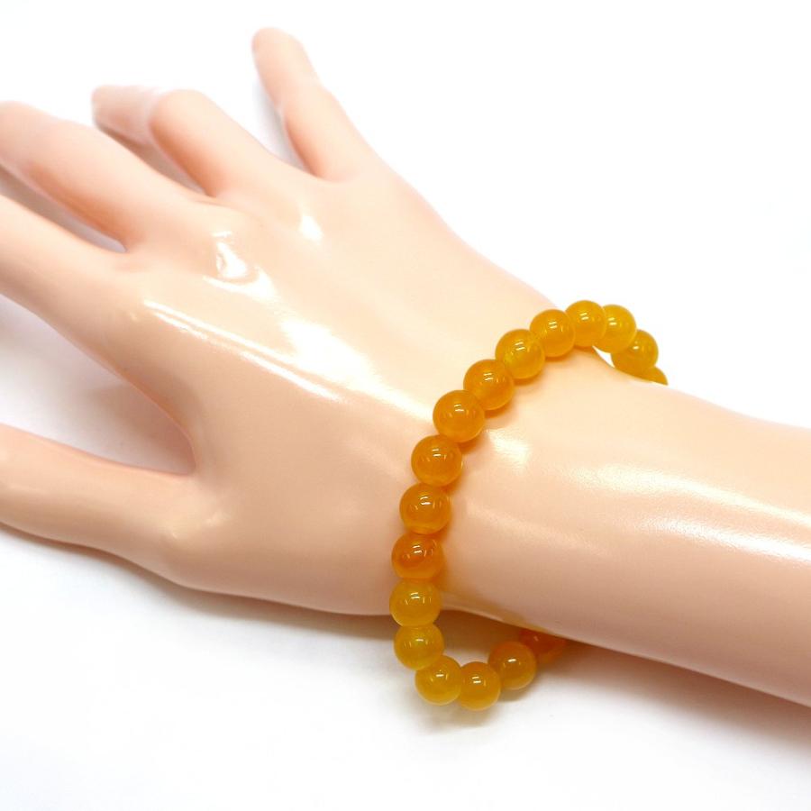 パワーストーン 天然石 ブレスレット カラージェード(イエロー・染め) 丸玉 8mm 数珠 念珠 Bracelet お試し価格 |  | 02