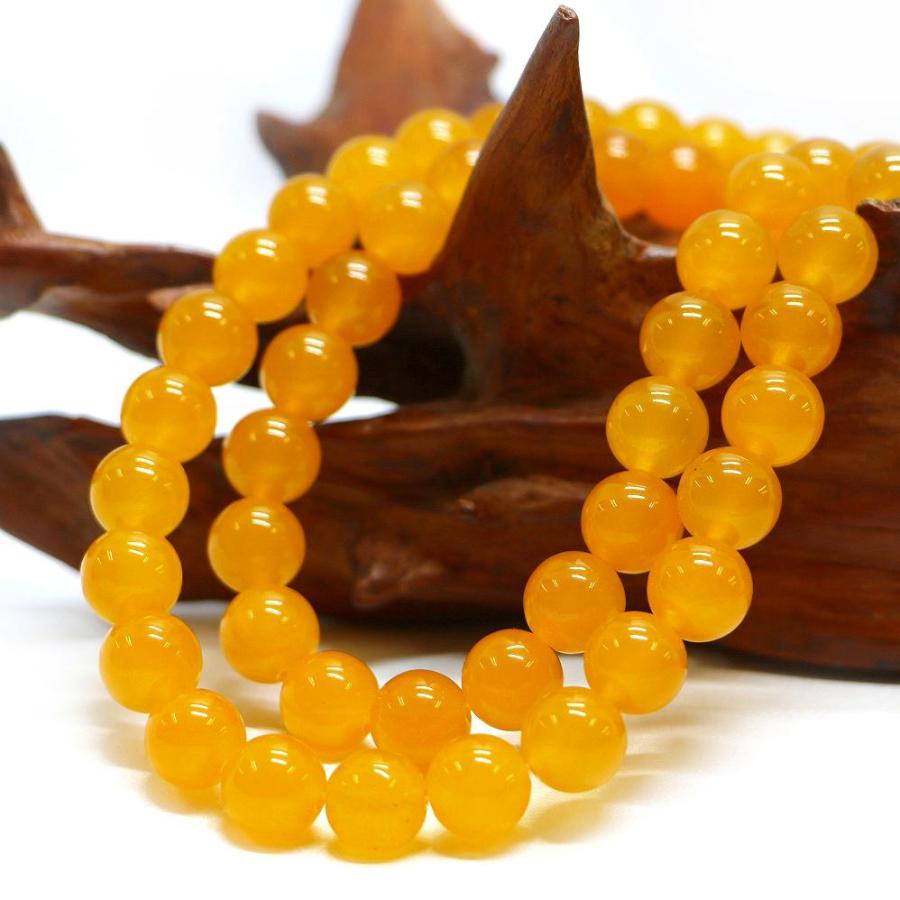 パワーストーン 天然石 ブレスレット カラージェード(イエロー・染め) 丸玉 10mm 数珠 念珠 Bracelet お試し価格 |  | 11