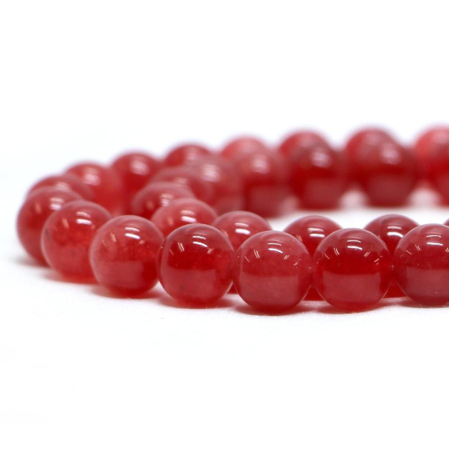 パワーストーン 天然石 ブレスレット カラージェード(チェリーレッド・染め) 丸玉 10mm 数珠 念珠 Bracelet お試し価格 |  | 10