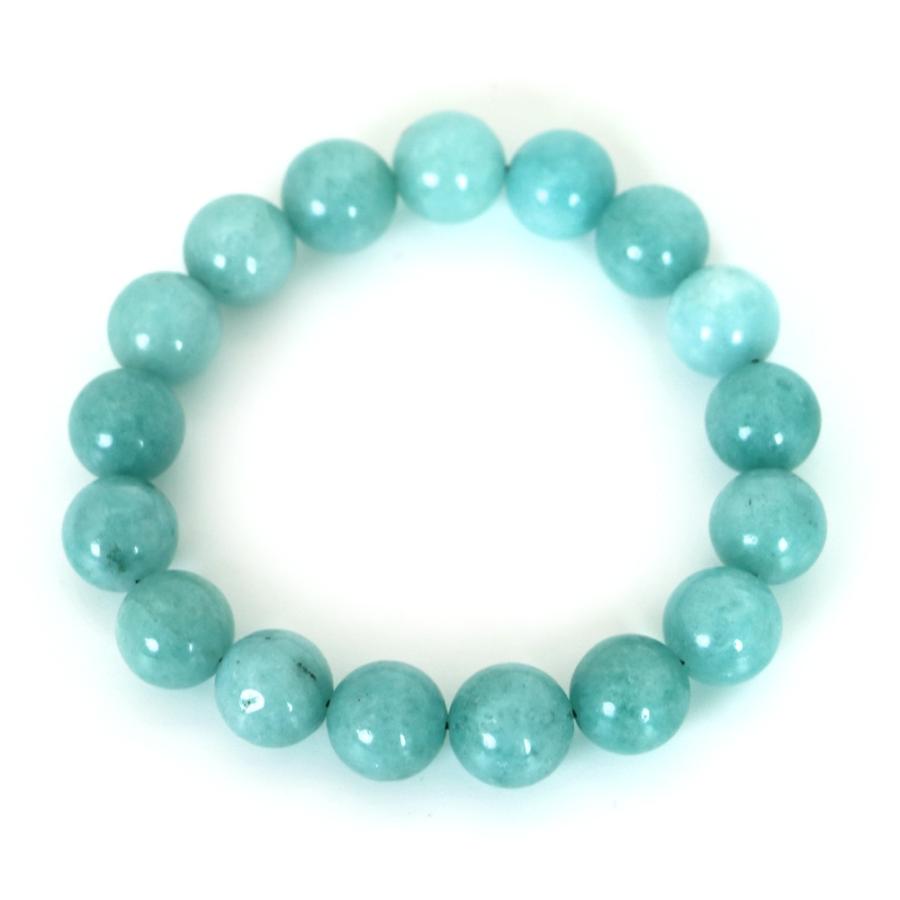 パワーストーン 天然石 ブレスレット カラージェード(アマゾナイトグリーン・染め) 丸玉 12mm 数珠 念珠 Bracelet お試し価格 |  | 01