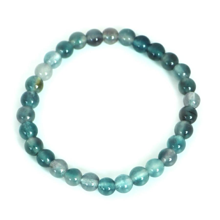 パワーストーン 天然石 ブレスレット カラージェード(オーシャンブルーMIX 染め) 丸玉 6mm 数珠 念珠 Bracelet お試し価格 |  | 01