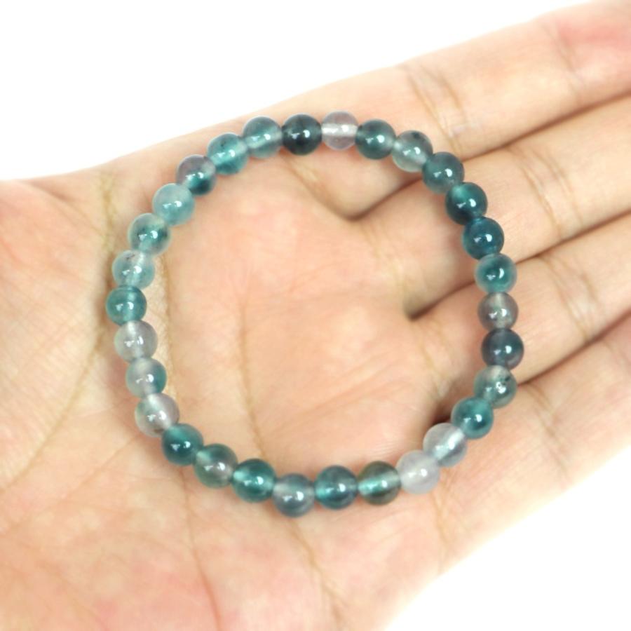 パワーストーン 天然石 ブレスレット カラージェード(オーシャンブルーMIX 染め) 丸玉 6mm 数珠 念珠 Bracelet お試し価格 |  | 04