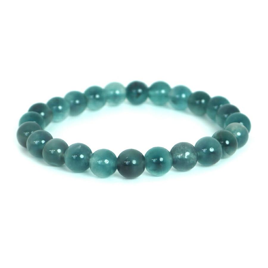 パワーストーン 天然石 ブレスレット カラージェード(オーシャンブルーMIX 染め) 丸玉 8mm 数珠 念珠 Bracelet お試し価格 | 