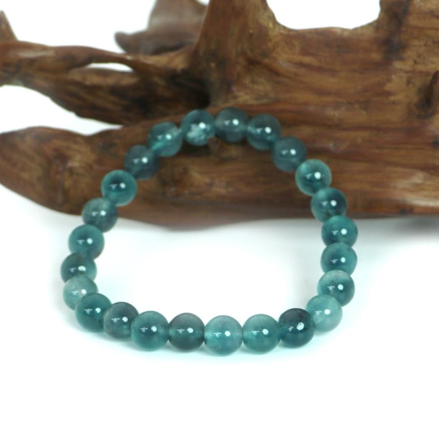 パワーストーン 天然石 ブレスレット カラージェード(オーシャンブルーMIX 染め) 丸玉 8mm 数珠 念珠 Bracelet お試し価格 |  | 03