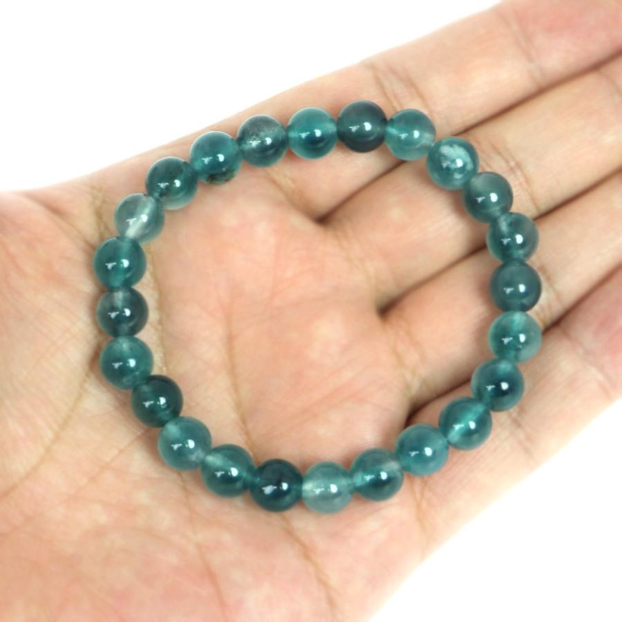 パワーストーン 天然石 ブレスレット カラージェード(オーシャンブルーMIX 染め) 丸玉 8mm 数珠 念珠 Bracelet お試し価格 |  | 04