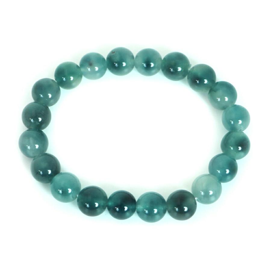 パワーストーン 天然石 ブレスレット カラージェード(オーシャンブルーMIX 染め) 丸玉 10mm 数珠 念珠 Bracelet お試し価格 |  | 01