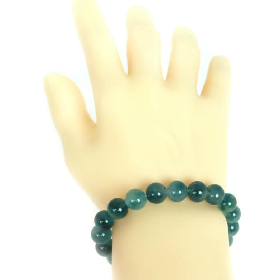 パワーストーン 天然石 ブレスレット カラージェード(オーシャンブルーMIX 染め) 丸玉 10mm 数珠 念珠 Bracelet お試し価格 |  | 02