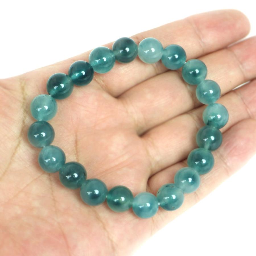 パワーストーン 天然石 ブレスレット カラージェード(オーシャンブルーMIX 染め) 丸玉 10mm 数珠 念珠 Bracelet お試し価格 |  | 04