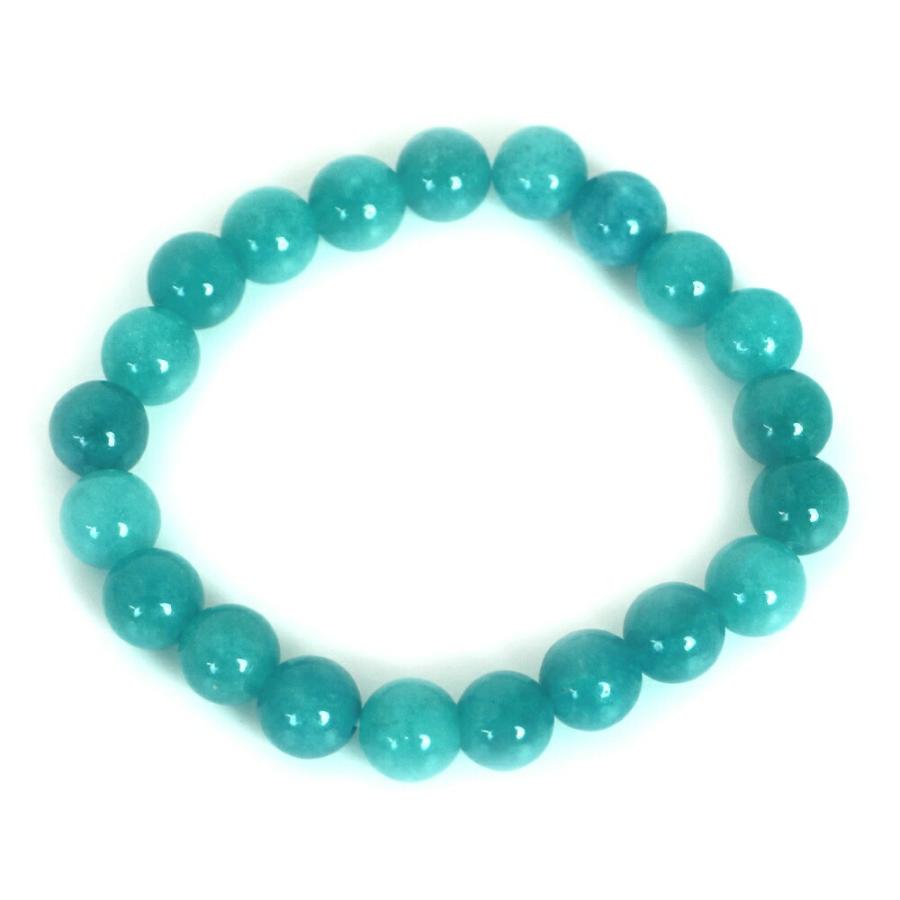 パワーストーン 天然石 ブレスレット カラージェード(アマゾナイトカラー 染め) 丸玉 8mm 数珠 念珠 Bracelet お試し価格 |  | 01