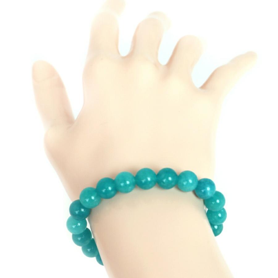 パワーストーン 天然石 ブレスレット カラージェード(アマゾナイトカラー 染め) 丸玉 8mm 数珠 念珠 Bracelet お試し価格 |  | 02