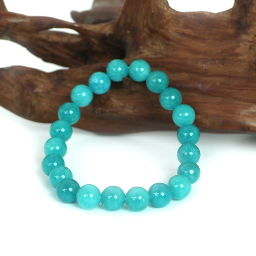 パワーストーン 天然石 ブレスレット カラージェード(アマゾナイトカラー 染め) 丸玉 8mm 数珠 念珠 Bracelet お試し価格 |  | 03