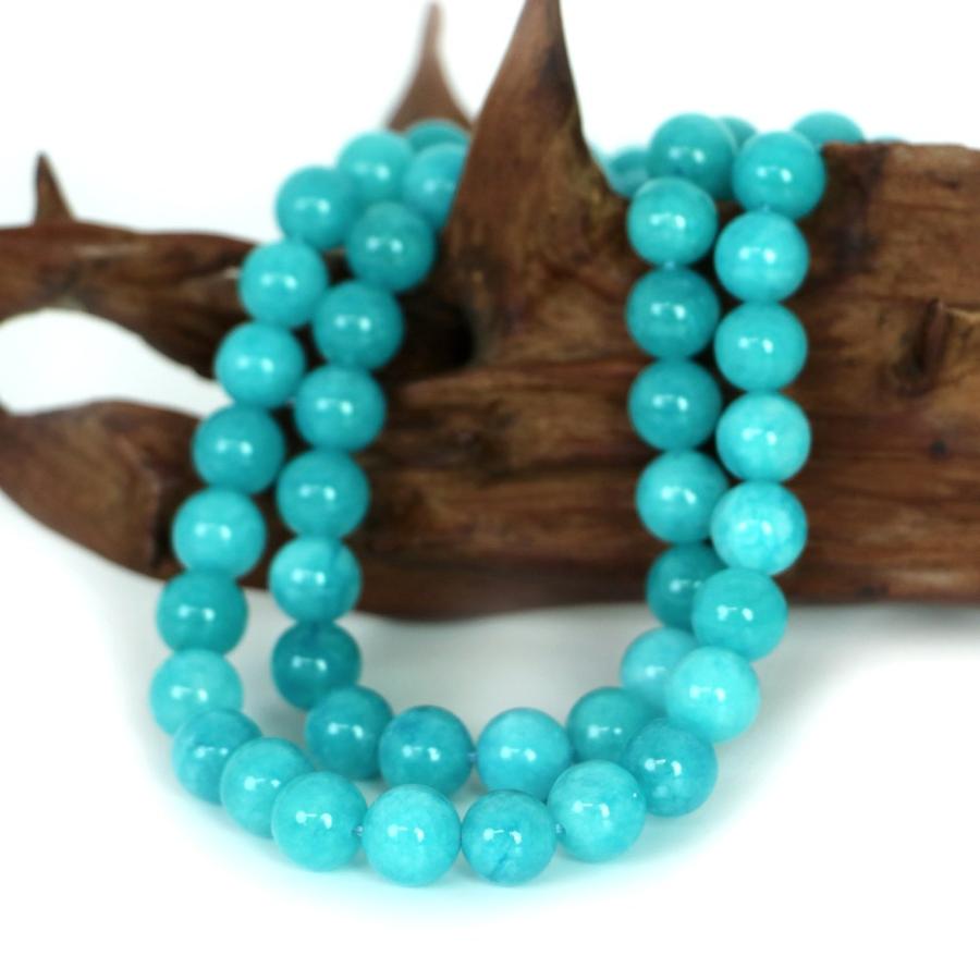 パワーストーン 天然石 ブレスレット カラージェード(アマゾナイトカラー 染め) 丸玉 10mm 数珠 念珠 Bracelet お試し価格 |  | 11