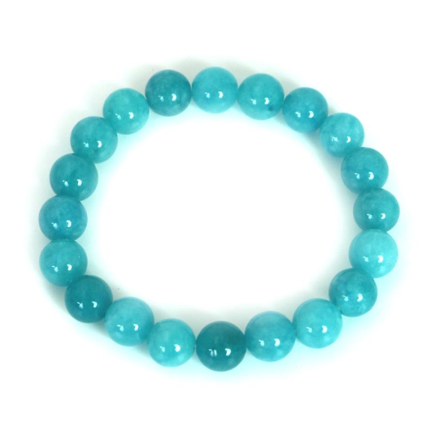 パワーストーン 天然石 ブレスレット カラージェード(アマゾナイトカラー 染め) 丸玉 10mm 数珠 念珠 Bracelet お試し価格 |  | 01