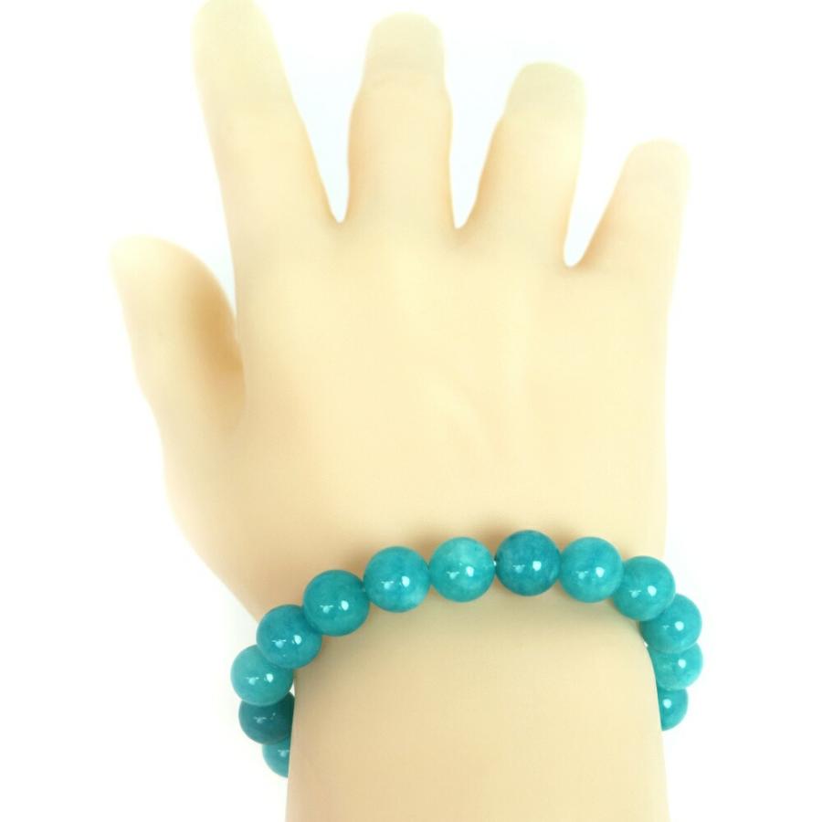 パワーストーン 天然石 ブレスレット カラージェード(アマゾナイトカラー 染め) 丸玉 10mm 数珠 念珠 Bracelet お試し価格 |  | 02