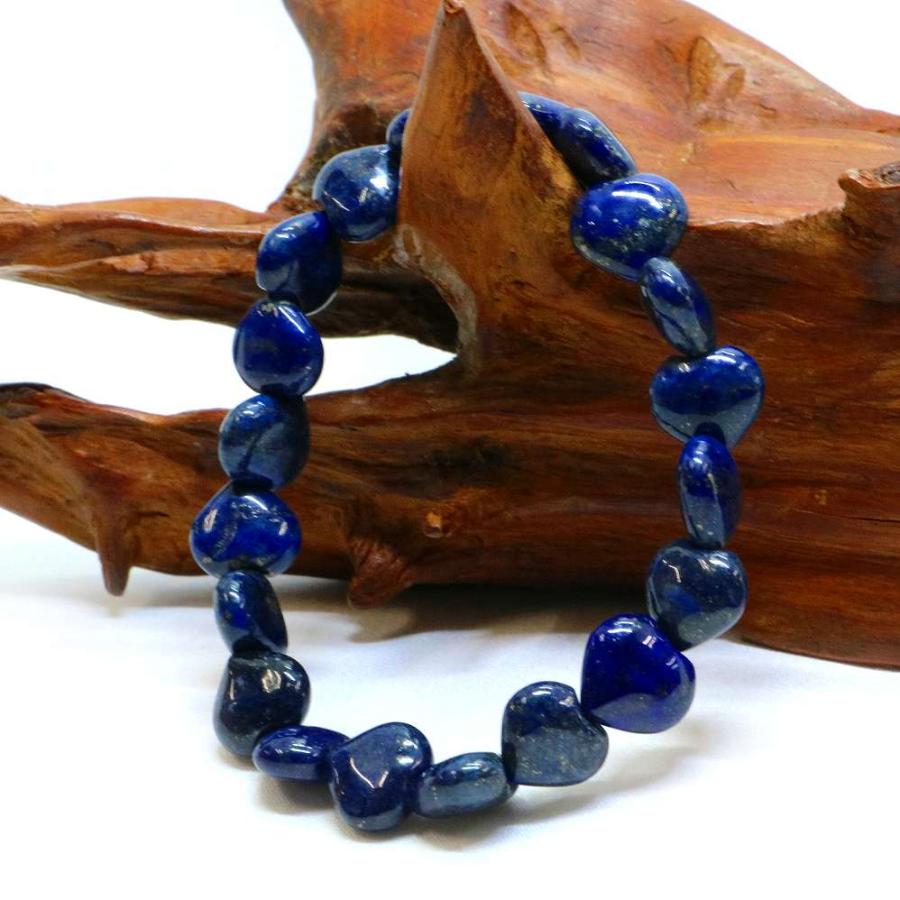 パワーストーン 天然石 ブレスレット ラピスラズリ ハート 10mm（厚み5mm） 数珠 念珠 Bracelet お試し価格 |  | 03