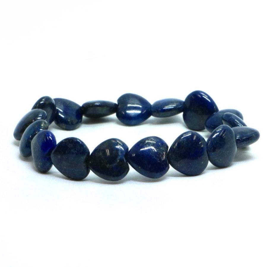 パワーストーン 天然石 ブレスレット ラピスラズリ ハート 12mm（厚み6mm） 数珠 念珠 Bracelet お試し価格 | 