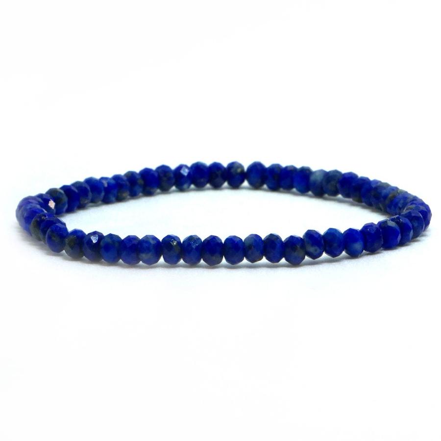パワーストーン 天然石 ブレスレット ラピスラズリ ボタンカット 3×5mm 数珠 念珠 Bracelet お試し価格 | 