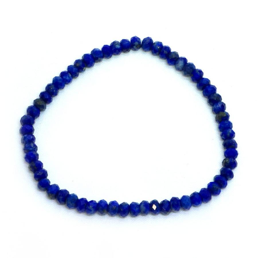 パワーストーン 天然石 ブレスレット ラピスラズリ ボタンカット 3×5mm 数珠 念珠 Bracelet お試し価格 |  | 01