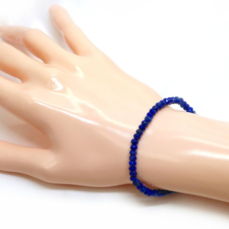パワーストーン 天然石 ブレスレット ラピスラズリ ボタンカット 3×5mm 数珠 念珠 Bracelet お試し価格 |  | 02