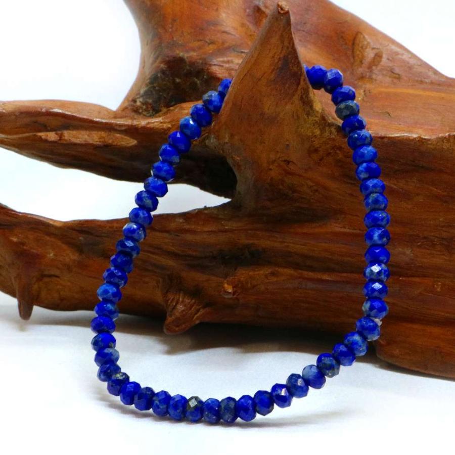 パワーストーン 天然石 ブレスレット ラピスラズリ ボタンカット 3×5mm 数珠 念珠 Bracelet お試し価格 |  | 03