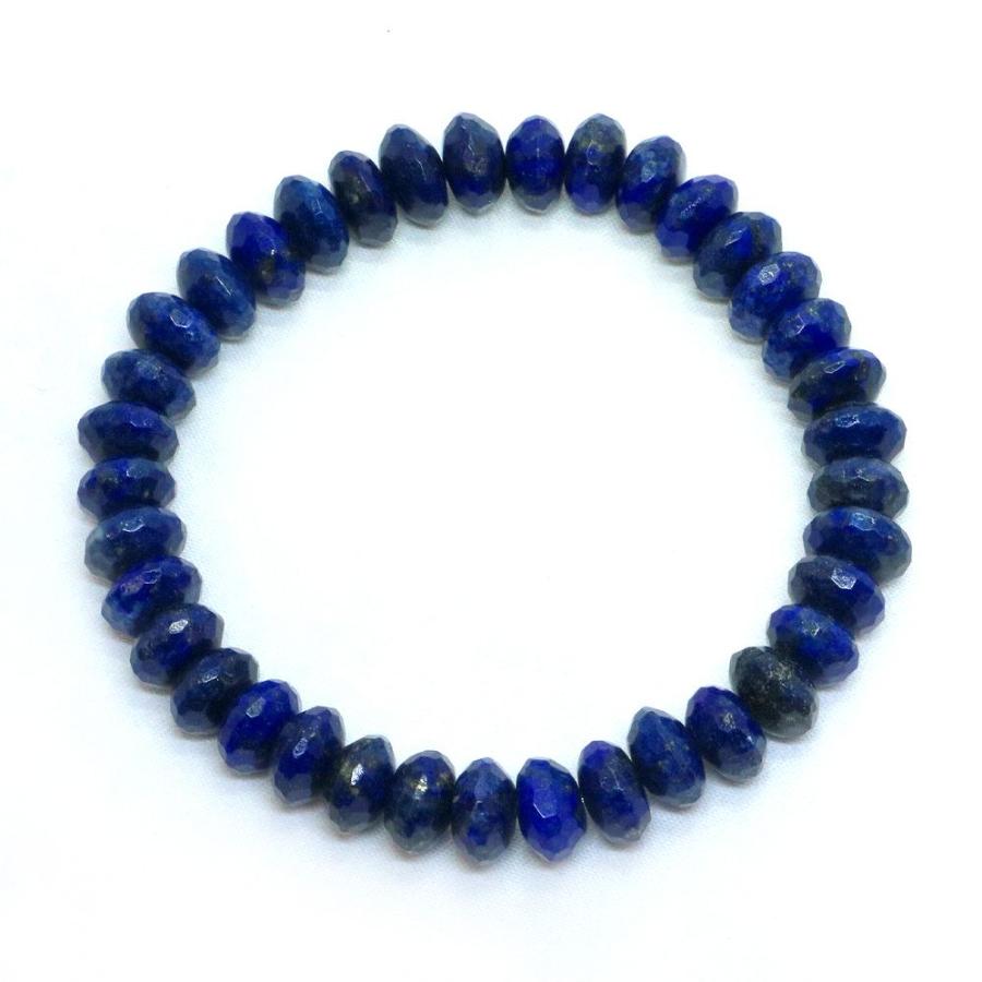 パワーストーン 天然石 ブレスレット ラピスラズリ ボタンカット 6×8mm 数珠 念珠 Bracelet お試し価格 |  | 01