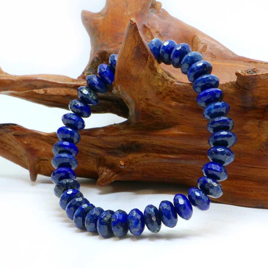 パワーストーン 天然石 ブレスレット ラピスラズリ ボタンカット 6×8mm 数珠 念珠 Bracelet お試し価格 |  | 03