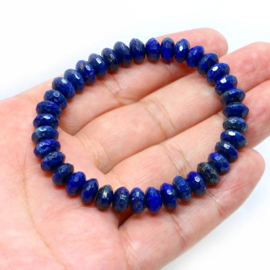 パワーストーン 天然石 ブレスレット ラピスラズリ ボタンカット 6×8mm 数珠 念珠 Bracelet お試し価格 |  | 04