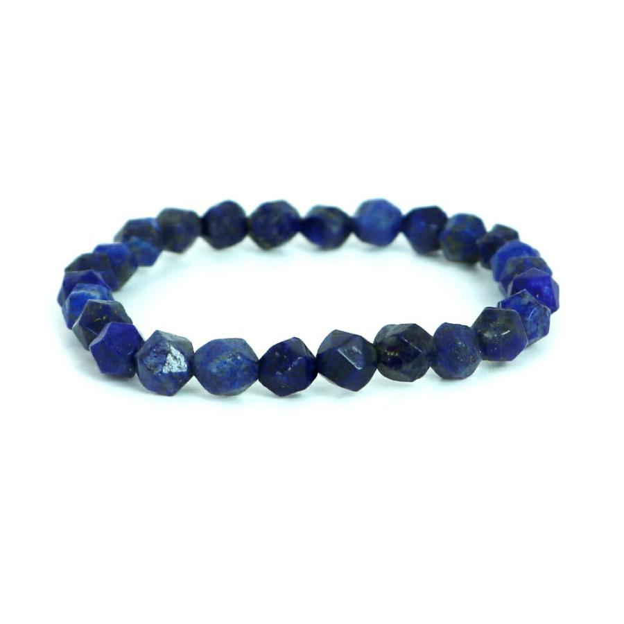 パワーストーン 天然石 ブレスレ ット ラピスラズリ【ダイヤカット】7〜8mm 数珠 念珠 Bracelet お試し価 格 | 