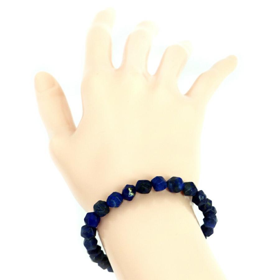 パワーストーン 天然石 ブレスレ ット ラピスラズリ【ダイヤカット】7〜8mm 数珠 念珠 Bracelet お試し価 格 |  | 03