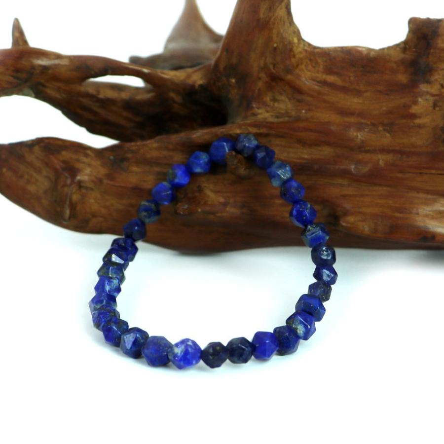 パワーストーン 天然石 ブレスレ ット ラピスラズリ【ダイヤカット】6mm 数珠 念珠 Bracelet お試し価 格 |  | 02