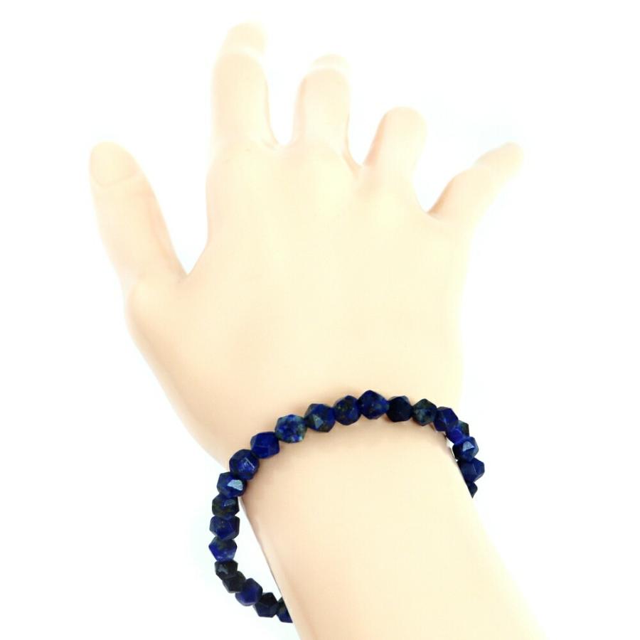 パワーストーン 天然石 ブレスレ ット ラピスラズリ【ダイヤカット】6mm 数珠 念珠 Bracelet お試し価 格 |  | 03