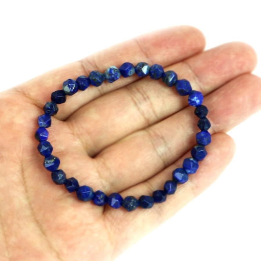 パワーストーン 天然石 ブレスレ ット ラピスラズリ【ダイヤカット】6mm 数珠 念珠 Bracelet お試し価 格 |  | 04