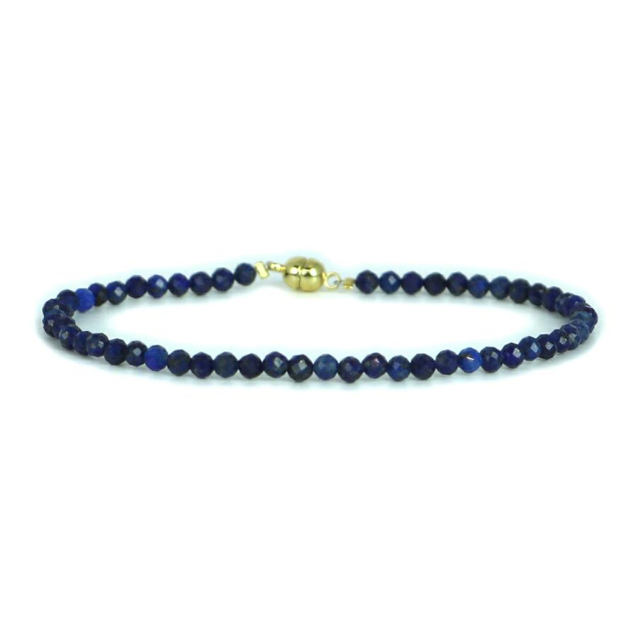 パワーストーン 天然石 マグネット式ブレスレット ラピスラズリ カット 3-4ｍｍ 数珠 念珠 Bracelet お試し価格 | 