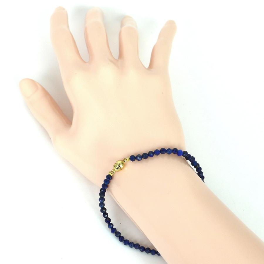 パワーストーン 天然石 マグネット式ブレスレット ラピスラズリ カット 3-4ｍｍ 数珠 念珠 Bracelet お試し価格 |  | 03