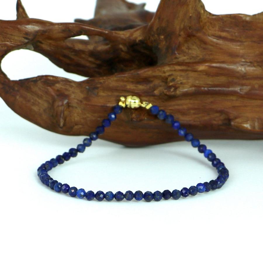 パワーストーン 天然石 マグネット式ブレスレット ラピスラズリ カット 3-4ｍｍ 数珠 念珠 Bracelet お試し価格 |  | 04