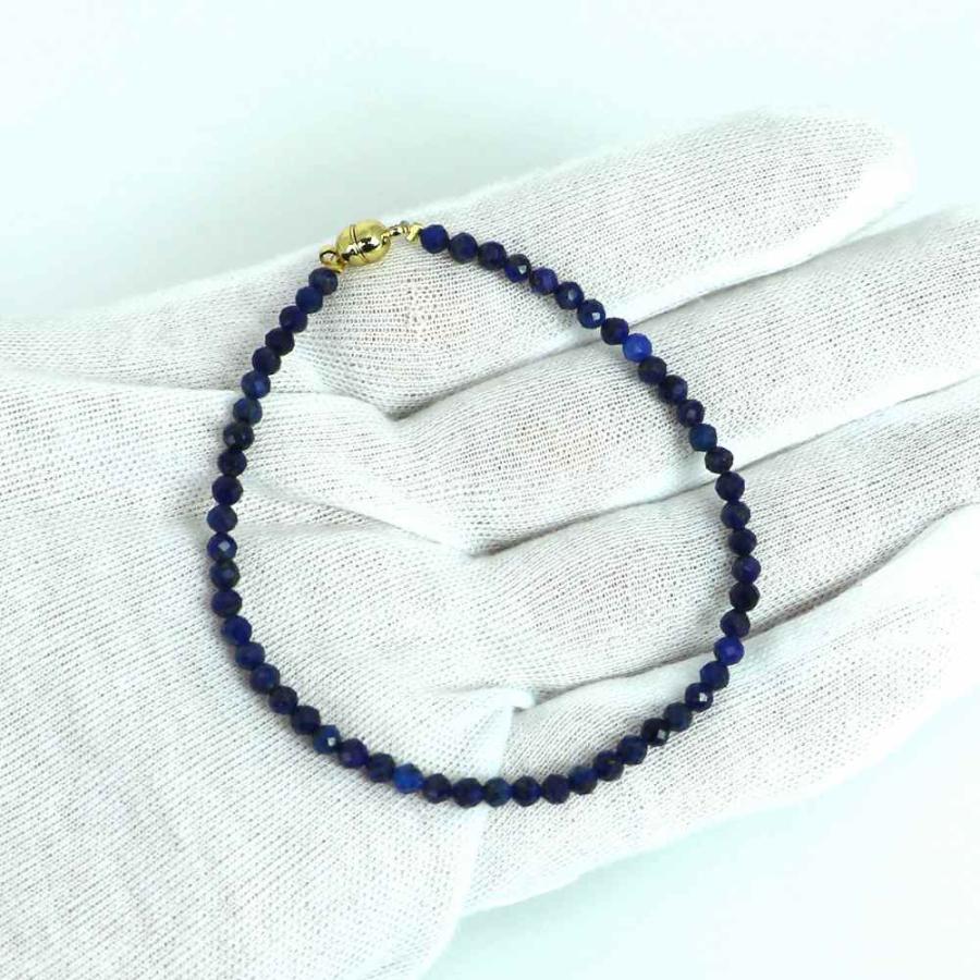 パワーストーン 天然石 マグネット式ブレスレット ラピスラズリ カット 3-4ｍｍ 数珠 念珠 Bracelet お試し価格 |  | 05