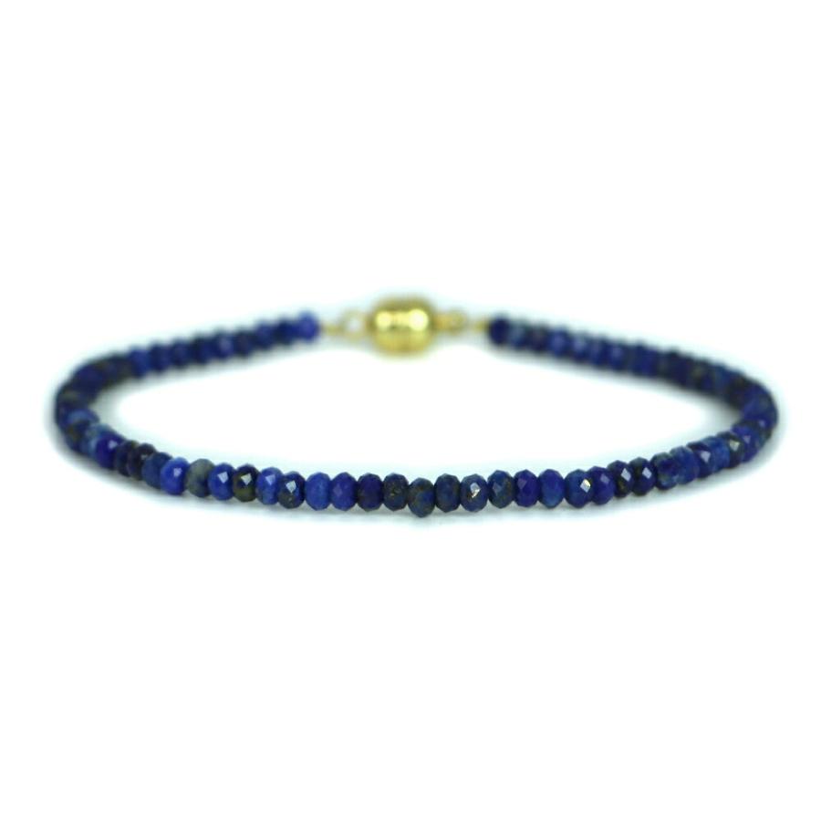 パワーストーン 天然石 マグネット式ブレスレット ラピスラズリ ボタンカット 2×3ｍｍ 数珠 念珠 Bracelet お試し価格 | 