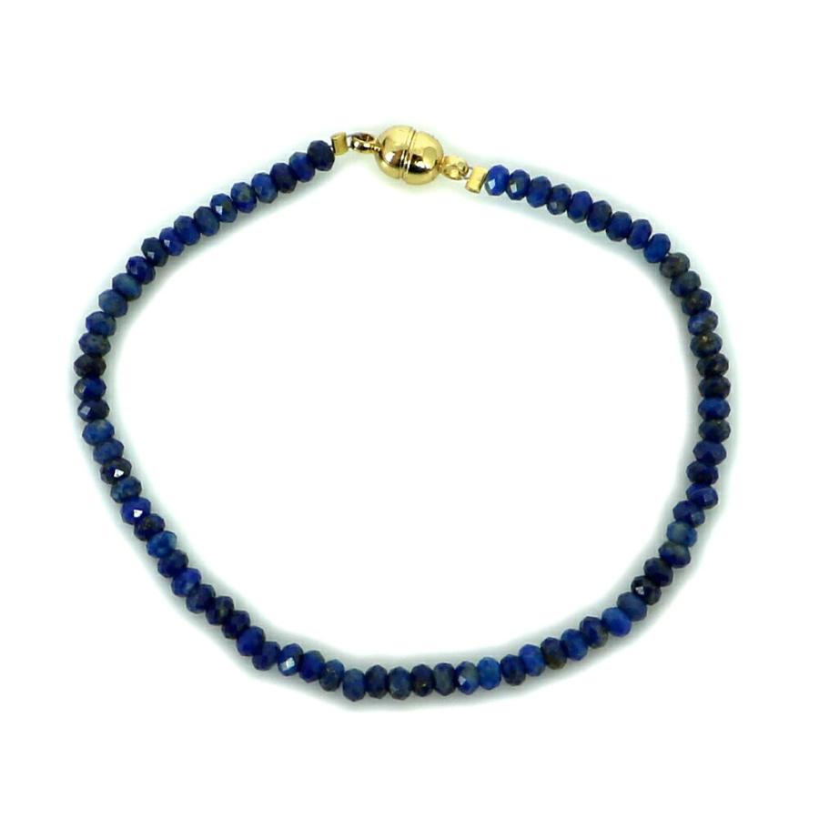 パワーストーン 天然石 マグネット式ブレスレット ラピスラズリ ボタンカット 2×3ｍｍ 数珠 念珠 Bracelet お試し価格 |  | 02