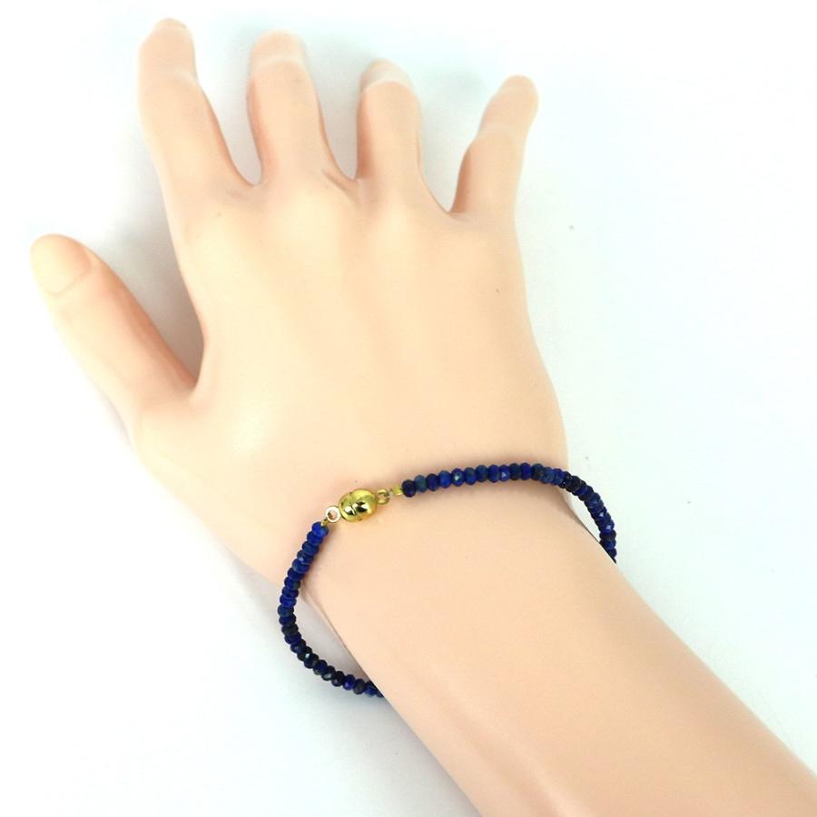 パワーストーン 天然石 マグネット式ブレスレット ラピスラズリ ボタンカット 2×3ｍｍ 数珠 念珠 Bracelet お試し価格 |  | 03