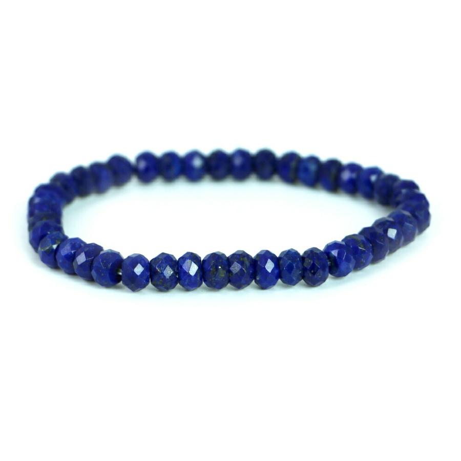 パワーストーン 天然石 ブレスレット ラピスラズリ ボタンカット 4×6mm 数珠 念珠 Bracelet お試し価格 | 