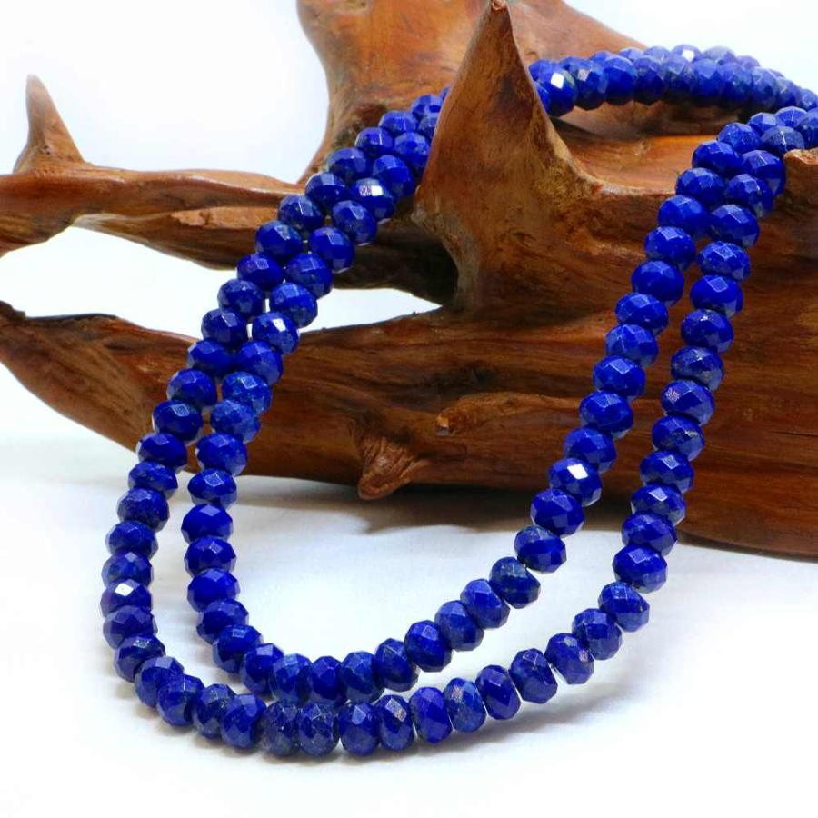 パワーストーン 天然石 ブレスレット ラピスラズリ ボタンカット 4×6mm 数珠 念珠 Bracelet お試し価格 |  | 11