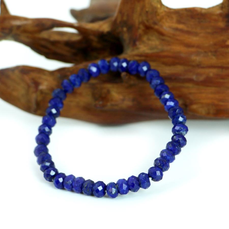 パワーストーン 天然石 ブレスレット ラピスラズリ ボタンカット 4×6mm 数珠 念珠 Bracelet お試し価格 |  | 02