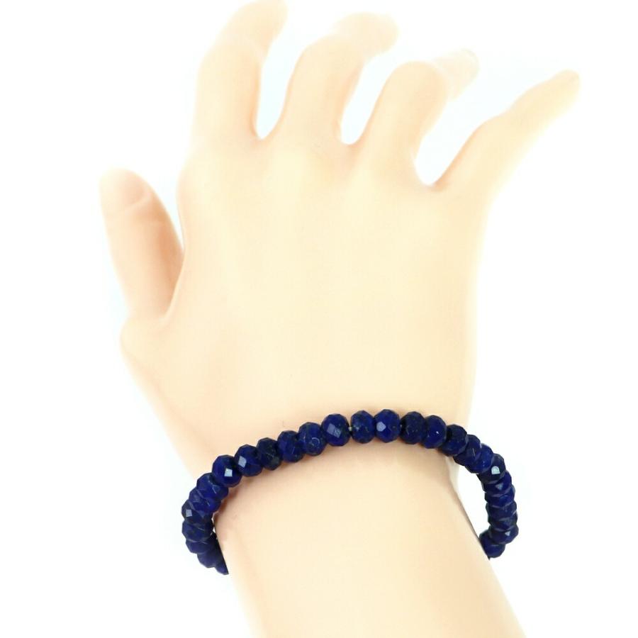 パワーストーン 天然石 ブレスレット ラピスラズリ ボタンカット 4×6mm 数珠 念珠 Bracelet お試し価格 |  | 03