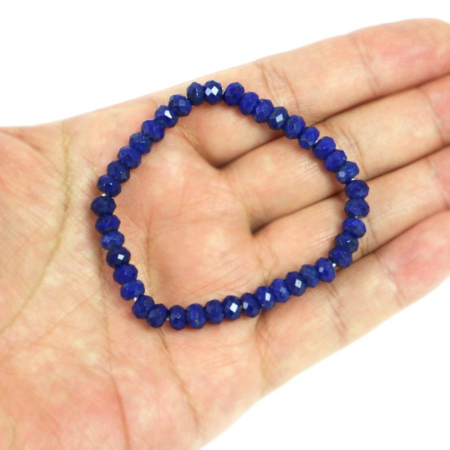 パワーストーン 天然石 ブレスレット ラピスラズリ ボタンカット 4×6mm 数珠 念珠 Bracelet お試し価格 |  | 04