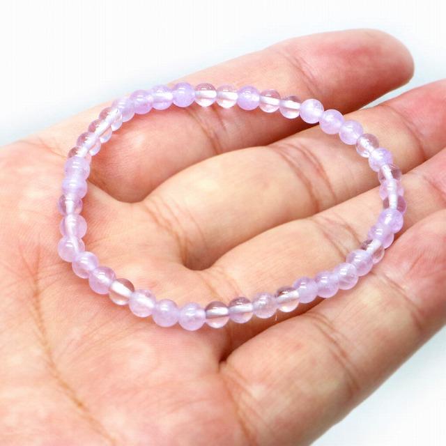 パワーストーン 天然石 ブレスレット ラベンダーアメジスト 丸玉 4mm 数珠 念珠 Bracelet お試し価格 |  | 04