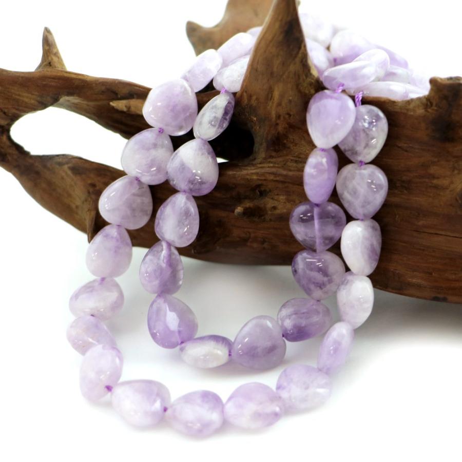 パワーストーン 天然石 ブレスレット ラベンダーアメジスト ハート 12mm（厚み6mm） 数珠 念珠 Bracelet お試し価格 |  | 10