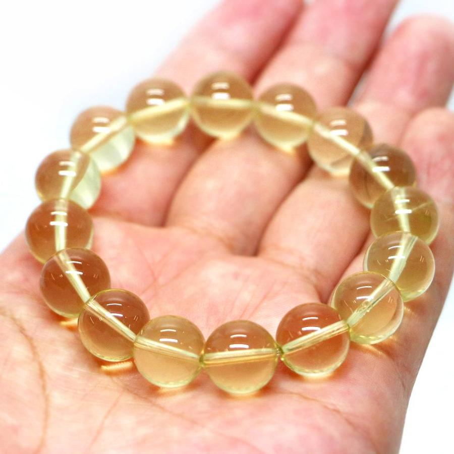 パワーストーン 天然石 ブレスレット レモンクォーツ 丸玉 12mm 数珠 念珠 Bracelet お試し価格 |  | 04