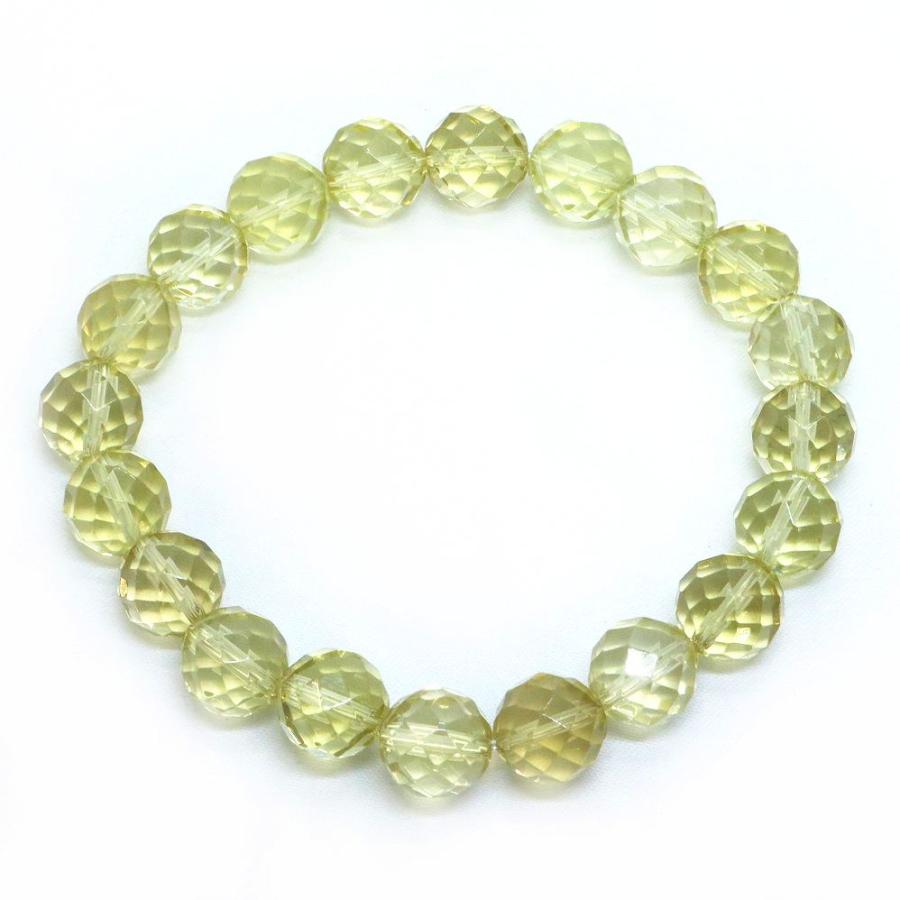 パワーストーン 天然石 ブレスレット レモンクォーツ カット 10mm 数珠 念珠 Bracelet お試し価格 |  | 01