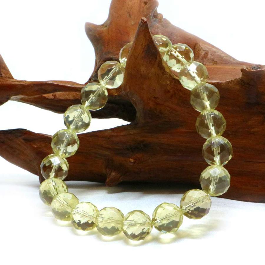 パワーストーン 天然石 ブレスレット レモンクォーツ カット 10mm 数珠 念珠 Bracelet お試し価格 |  | 03