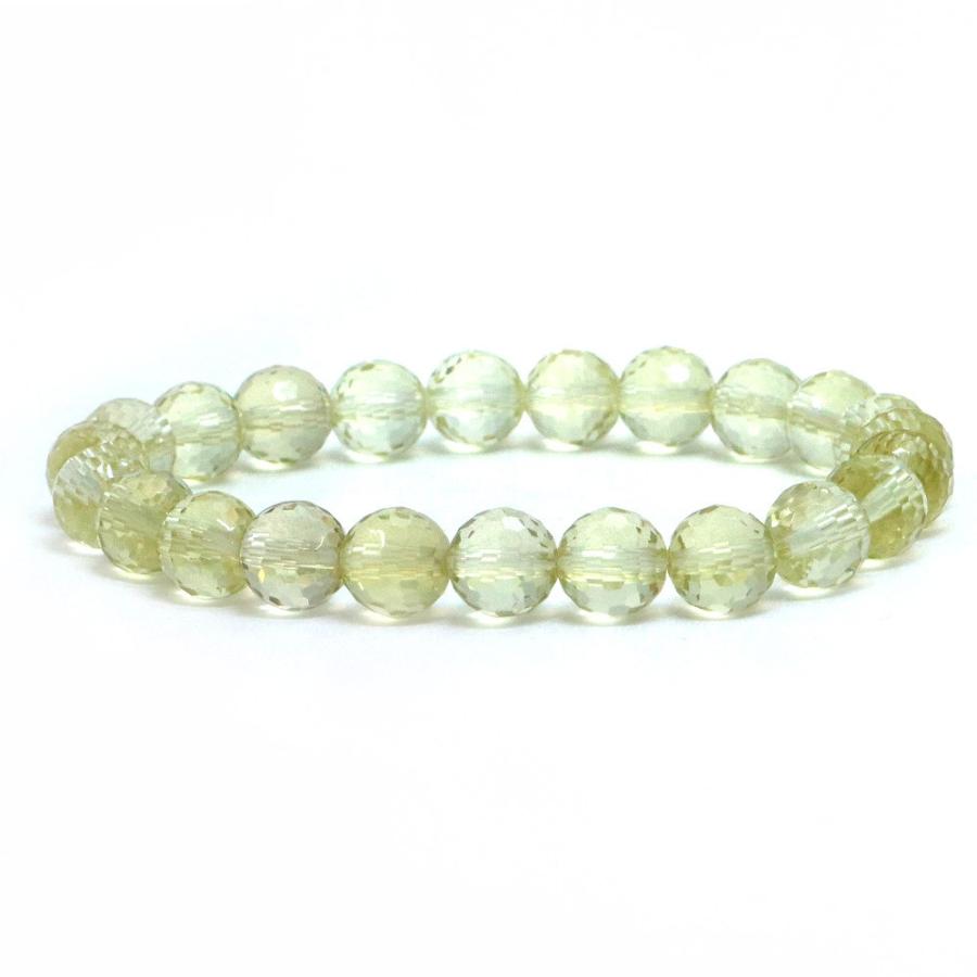 パワーストーン 天然石 ブレスレット レモンクォーツ カット 8mm 数珠 念珠 Bracelet お試し価格 | 
